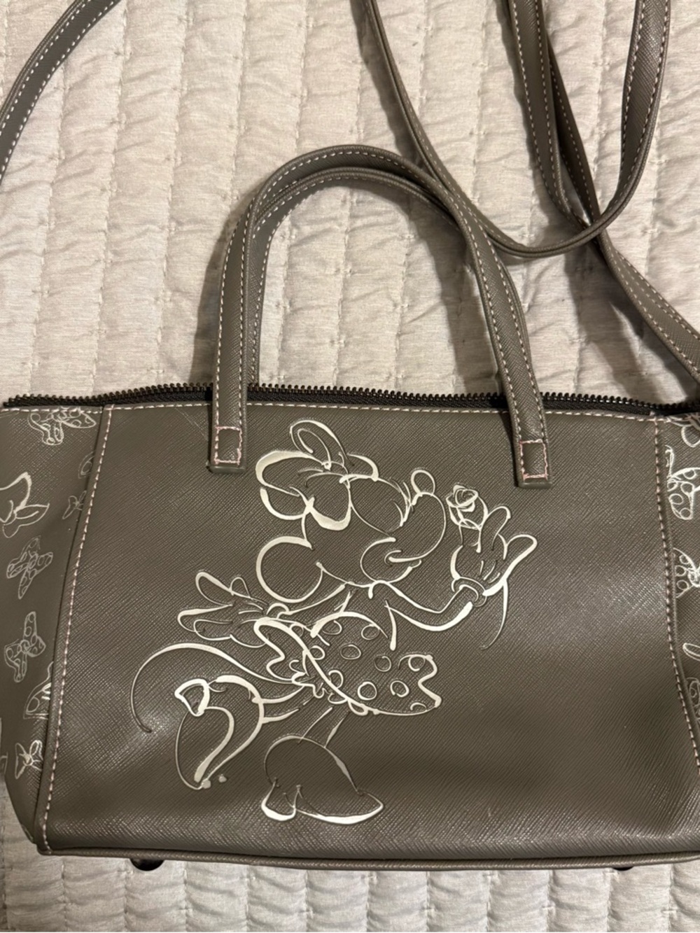 Disney Parks Small Shoulder Bag with White Minnie Sketch